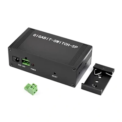 Immagine di Industrial Grade 5P Gigabit Ethernet, 5 porte Ethernet 10/100/1000M, supporto DIN Rail Mount, IEEE 802.3X
