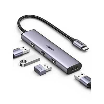 Immagine di UGREEN Hub USB C OTG Adattatore a 4 3.0 5Gbps Dongle Compatibile con iPhone 16 Plus PRO Max, MacBook Air M3 M2 M1, iPad Air, Galaxy S24 Ultra