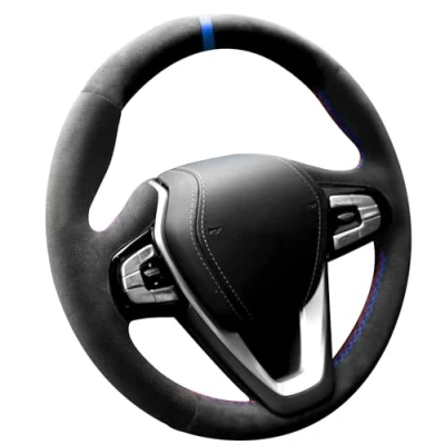 Immagine di Alfanxi Copri volante Alcantara per BMW G20 G21 G30 G31 G32 X3 G01 X4 G02 X5 G05/X7 G07 Z4 G29 G11 G12 (striscia blu)