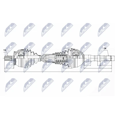 Immagine di NTY NPW VV 048 Albero motore / Semiasse Assale anteriore, anteriore Dx 702 VOLVO: XC90 I