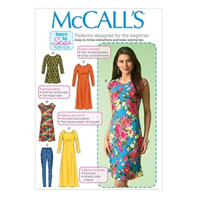 Immagine di McCall&#039;s Patterns 7122 Y, Taglie XS 4 6/s (UK 8 10)/M 12 14) Cartamodelli per Tuniche e Leggings da Cucito Abiti Donna