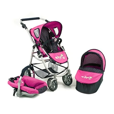 Immagine di Bayer Chic 2000 637 12 Set Passeggino 3 in 1 Emotion all in, a Pois, Blu/Rosa