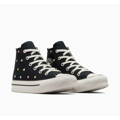 Immagine di Converse Chuck Taylor EVA LIFT Unisex Sneakers alte per bambini, Taglia: 34, Black/vintage white/egret Tessuto