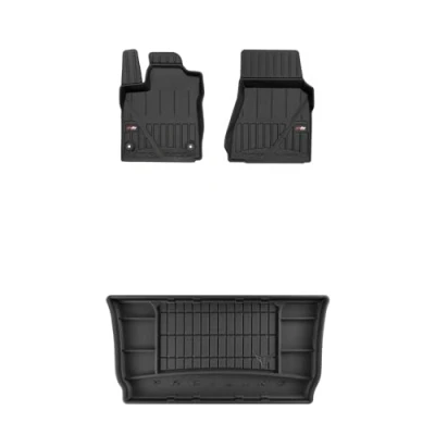 Immagine di FROGUM ProLine 3D Esclusivi Tappetini auto in gomma e vasca baule bagagliaio su misura per Smart Fortwo III 2014 2020 I bordi più alti