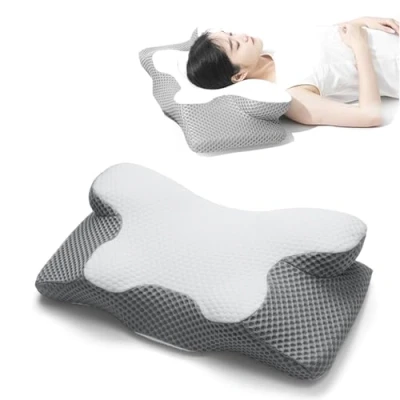 Immagine di BBWELL Cuscino Cervicale per Dormire,Cuscino Ortopedico,Ergonomico Memory Foam Dormire di Lato, Supini e a Pancia in Giù Allevia Il Dolore Al Collo Alle Spalle,60 * 34 13/10CM