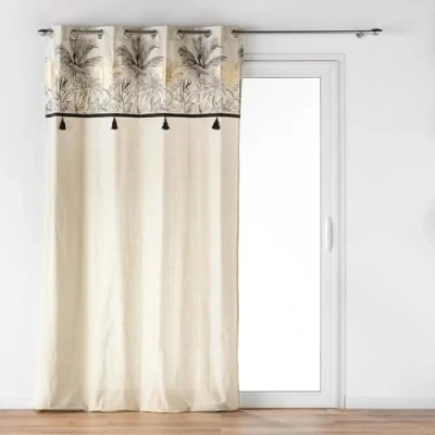 Immagine di Douceur d&#039;Intérieur Papaya Tenda con Occhielli, 140 x 240 cm, Cotone e Poliestere Bordo Metallizzato