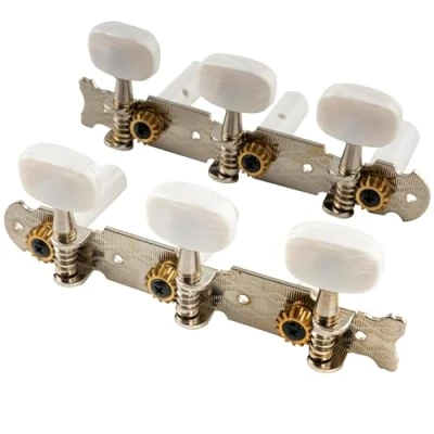 Immagine di Musiclily Pro 3 su un Piatto Meccaniche per Chitarra Classica, Nichel con Bottone Ovale