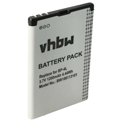 Immagine di vhbw batteria compatibile con Nokia 6760 Slide, Clipper, E52, E55, E61i, E63, E71, E71x, E72, E90 smartphone cellulare (1000mAh, 3,7V, Li Ion)