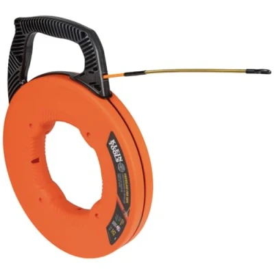 Immagine di Klein Tools 56350 Nastro per pesci, in fibra di vetro con guida acciaio a spirale, alloggiamento e manico ottimizzati, 15 m