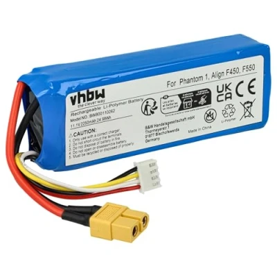Immagine di vhbw batteria compatibile con Walkera Runner 250 drone quadricottero multicottero (2250mAh, 11,1V, Li Poly)