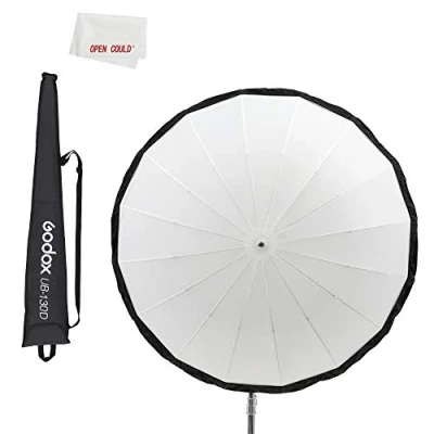 Immagine di Godox UB 130D 51in 130 cm White Parabolic Reflective Transparent Soft Umbrella Studio Light with Black Silver Diffuser Cover (UB 130D)