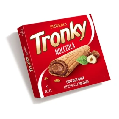 Immagine di Ferrero Tronky Nocciola 5 Pezzi, Wafer Croccantissimo con Ripieno di Crema Nocciole e Granella Tostata, Confezione da 90 gr