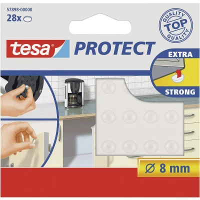 Immagine di tesa 57898 00000 00 Piedino di fissaggio autoadesivo, rotondo Trasparente (Ø) 8 mm 28 pz.