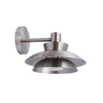 Immagine di Lucande applique da esterno Thais, grigio, acciaio inossidabile, Ø 25 cm