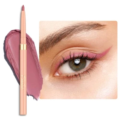 Immagine di OULAC Matita Occhi Waterproof, Eyeliner e Lip Liner Rosa Mat Girevole, Colore Intenso, Dura 12 Ore +, Texture Liscia Cremosa, Non Trasferibile, Vegan (L01) Dusty Rose
