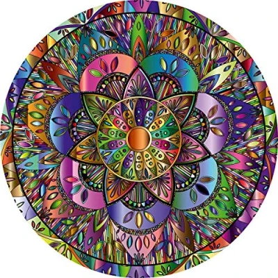 Immagine di MANDALA 1 tappetino per mouse (Motivo 129) di qualità, rotondo, Ø 22 cm, in gomma speciale estremamente resistente con fondo adesivo una tenuta ottimale Edition Colibri