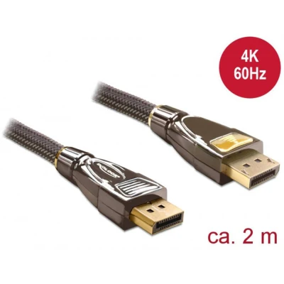 Immagine di Delock Displayport Cavo Spina DisplayPort, 2.00 m Antracite 82771