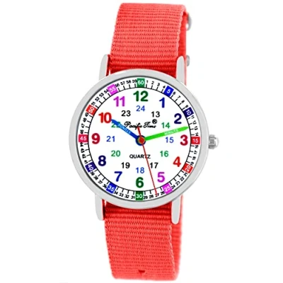Immagine di Pacific Time Orologio da polso per bambini, in tessuto, analogico, al quarzo, 10905 Turchese, cinghia