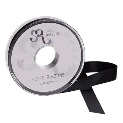 Immagine di SR SUPER RIBBONS®™ Nastro di raso double face, larghezza 6 mm, lunghezza 20 m, colore: nero