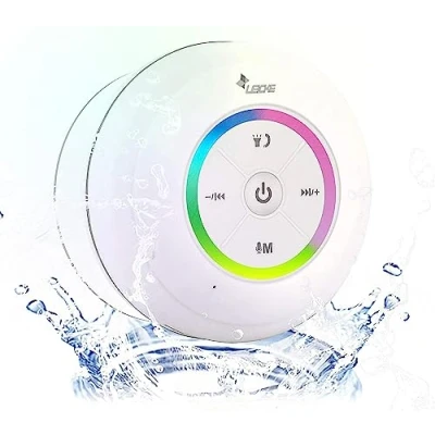Immagine di LEICKE altoparlante Bluetooth DJ Roxxx Shower doccia impermeabile con ventosa, wireless portatile compatibile Siri (iOS) Apple Home Kit e Google Assistant