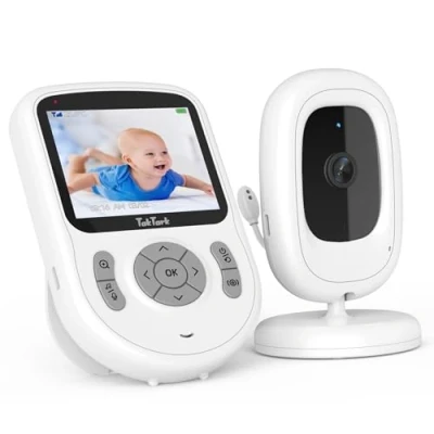 Immagine di TakTark Babyphone con fotocamera da 2,8 pollici, 720p IPS, baby monitor senza Wi Fi, batteria 750 mAh, conversazione a 2 vie, modalità VOX, 3 zoom digitale, visione notturna,