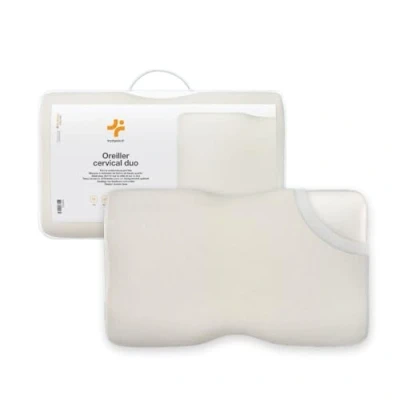 Immagine di Inphysio® Duo Premium, Cuscino Ergonomico Cervicale, Memory Foam, Ortopedico, per Cervicali Dolenti, Ipoallergenico, Altezza Regolabile, 60 x 35 12/10 cm