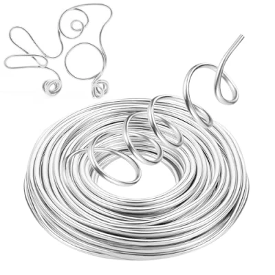 Immagine di Filo Alluminio Ø 3mm x 10m Metallico in Flessibile e Modellabile per Creazione di Gioielli l&#039;Imballaggio l&#039;Artigianato della Scultura DIY Argento