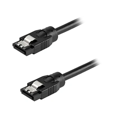 Immagine di StarTech.com Cavo SATA tondo da 60 cm con connettori latch, 6Gbs, di alimentazione per disco rigido SATA, Nero (SATRD60CM)