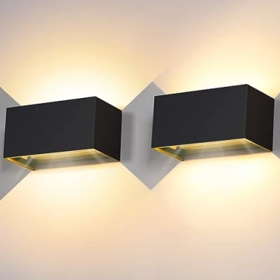 Immagine di Kingwei 2pezzi 20W Lampade Esterno Parete 3000K Bianco Caldo Applique da Interno/Esterno in Alluminio Angolo Regolabile IP65 Impermeabile