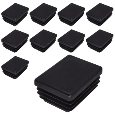 Immagine di SKIR&#039;CO tappi rettangolari in plastica, 30 x 40 mm, opachi, inserti per tubi rettangolari, pali di recinzione, colore nero RAL 9005, 10 pezzi