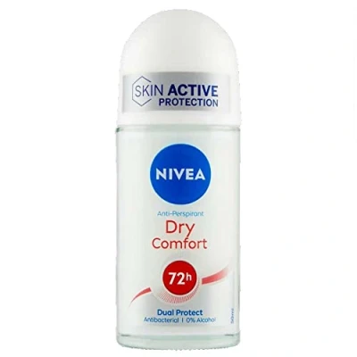 Immagine di NIVEA Dry Comfort Deodorante roll On in confezione da 6 x 50 ml), antitraspirante, Deo con formula Dual Active doppio anti traspirante a lunga durata