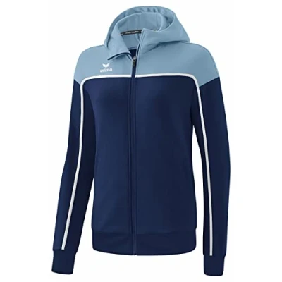 Immagine di Erima Change By Giacca da Allenamento con Cappuccio, new navy/faded denim/bianco, 34 Donna