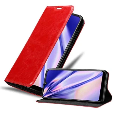 Immagine di Cadorabo Custodia Libro per Motorola MOTO E6 PLUS in ROSSO MELA con Vani di Carte, Funzione Stand e Chiusura Magnetica Portafoglio Cover Case Wallet Book Etui Protezione