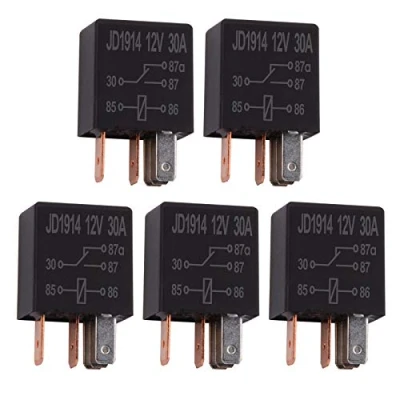Immagine di Ehdis 5 Pezzi Relè Auto Pin 12V 30A SPDT Multi Purpose Relay Heavy Duty Standard Relay, rele per Auto, Camion, Barche Marine, lampade, ECC