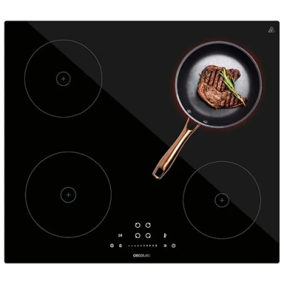 Immagine di Cecotec Piastra ad Induzione Bolero Squad I 4200. Max. 7200 W, A 4 Fuochi, 9 Livelli, Timer, Touch Cursore Control, Bocchetta di Sicurezza e Accensione Rapida