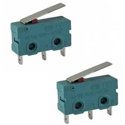 Immagine di 2 pezzi, micro aster, 3 pin, 250 V, 5 A, posizioni ON/ON, con braccio a leva, interruttore alternatore, microinterruttori sensibili al tocco, per meccanici, dispositivi elettronici, macchine