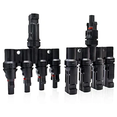 Immagine di Pannello solare PV 1 a 4 T Connettori di ramo Accoppiatore Cavo Combinatore Connettore Splitter Adattatore M/FFFF e F/MMMM per collegamento parallelo tra pannelli solari paio