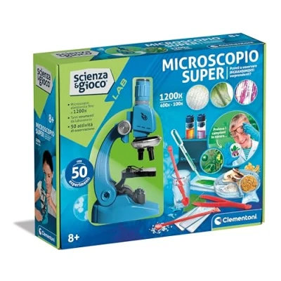 Immagine di Clementoni Lab Super Laboratorio con 50 Esperimenti di Scienza, Microscopio per Bambini Ottico ed Elettronico 1200X, Gioco Scientifico 8 Anni, in Italiano, 19228, Multicolore