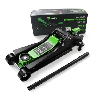 Immagine di DRIVEUPTOOLS Cric Idraulico a Basso Profilo per Auto 2,5 T Sollevatore professionale 2,5T auto. Altezza di Sollevamento 85 385mm Portata del fino 2500kg