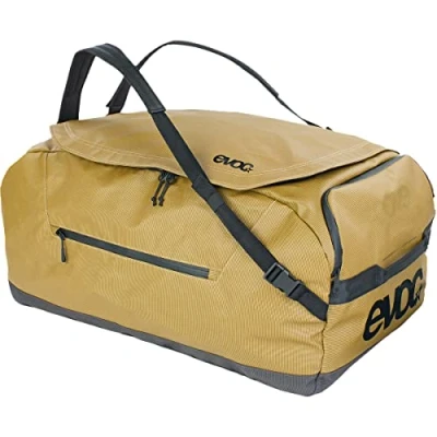 Immagine di EVOC DUFFLE BAG 100 borsa impermeabile per viaggi e attrezzature (tracolla staccabile, tasca esterna separata, uso universale, inclusa integrata, senza PVC, impermeabile), Curry/Nero