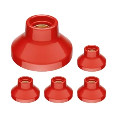Immagine di ledscom.de 5 pz. plafoniera/porta lampada ELEKTRA, porcellana, rosso lucido, 1x E27 max. 300W