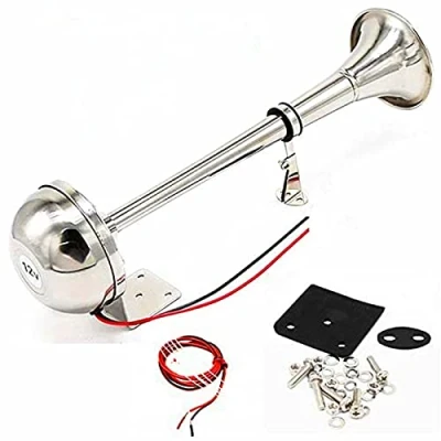 Immagine di YIYIDA clacson Elettrico per Auto in Acciaio Inox a Basso Tono 135 Db 304 da 16 1/8&quot; Adatto Qualsiasi Ruota di carico 12 V Nave Camion furgoni Barche
