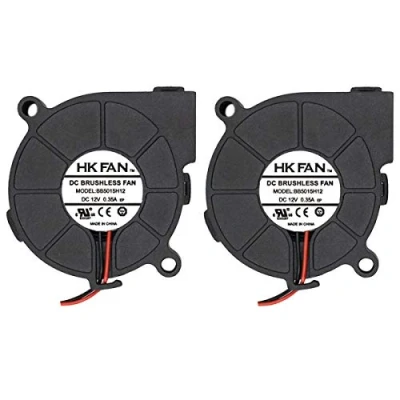 Immagine di Ventola di raffreddamento senza spazzole 50 x 15 mm, 5015, 12 V, DC, 12V, doppio cuscinetto a sfera con terminale 2 pin, confezione da 2.