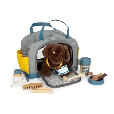 Immagine di small foot Cane con Borsa e Set di Cura, Giocattolo Animale Domestico, Gioco Ruolo per Bambini dai 2 Anni, 12600, Colore Coloured