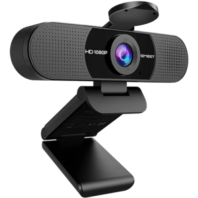 Immagine di EMEET Full HD Webcam C960 1080P con doppio microfono, 90 streaming videocamera correzione automatica della luce, plug &amp; play, per Linux, Win10, Mac OS X, YouTube, Skype, conferenze
