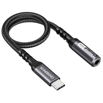 Immagine di KiWiBiRD Adattatore per Jack Audio Cuffie da USB C Tipo Digitale a 3,5mm con Chipset DAC