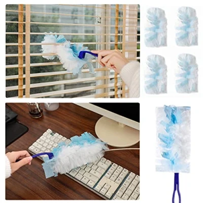 Immagine di 30 Pezzi Ricariche per Spolverino, Duster Compatibile con Swiffer Piumini Catturapolvere, Spolverino Manuale in Microfibra Casa, Ufficio(Blu)