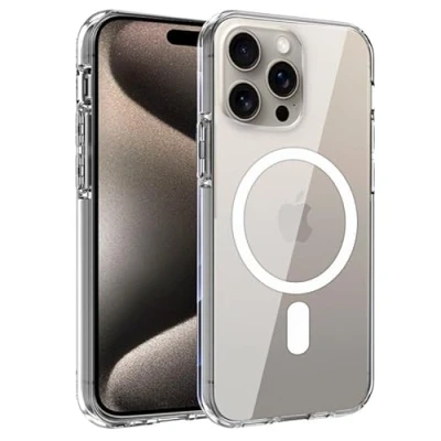 Immagine di Cool Silicone 3D Custodia per iPhone 15 Pro MAX (Trasparente Frontale + Posteriore)