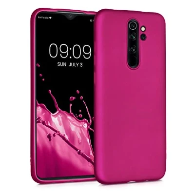 Immagine di kwmobile Custodia Compatibile con Xiaomi Redmi Note 8 Pro Cover Back Case Morbida Protezione in Silicone TPU Effetto metallizzato rosa