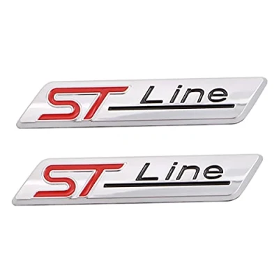 Immagine di 2 pezzi ST line emblema applicabile a tutte le porte del veicolo carrozzeria bagagli e altri oggetti (argento)